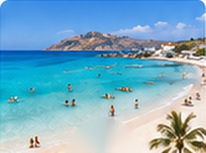 Une plage de sable blanc aux eaux turquoise